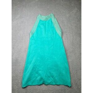 Trina Turk sleeveless peekaboo back aqua dress sz small